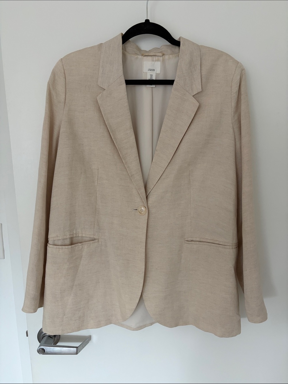 H&M Beige Single-Button Women's Blazer Jacket